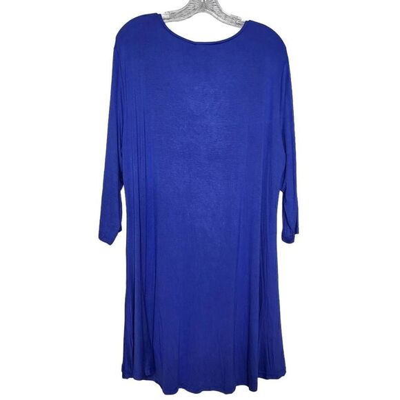 White Mark Embellished V-Neck Luna Tunic Top Blue Royal Size 2XL - Picture 8 of 10